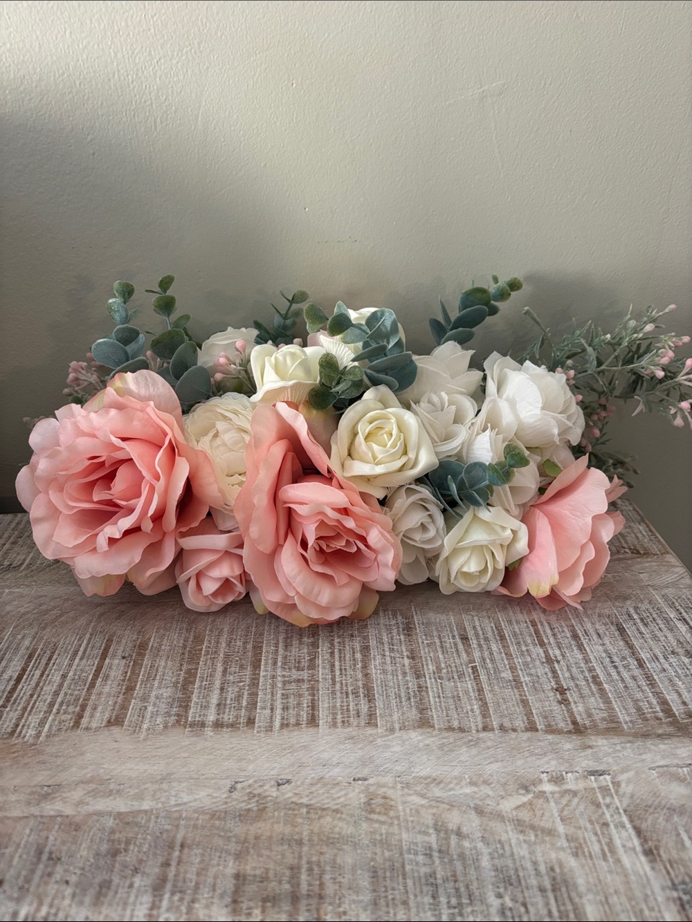 Bridal Michaels Faux Pink and Cream Rose Floral Arrangement